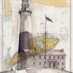 Terry Elkins, Montauk Point Lighthouse, NY. Pencil on collage, 30” x 24”. Private collection, print available (click here).