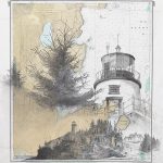 Terry Elkins, Owls Head Lighthouse, ME. Pencil on collage, 27” x 24”. Collection of the artist, print available (click here).