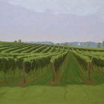 Terry Elkins, Sagg Pond Vineyard. Oil on canvas, 28"x43". Private collection.