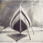 Terry Elkins, Half Ballast. Pencil on collage , 22”x26”. Original available, print available.