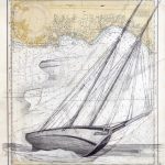 Terry Elkins, Santa Cruz. Pencil on collage, 22”x19”. Original available, print available.