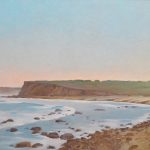 Terry Elkins, Caswell Cliffs. Oil on canvas, 32”x56”. Original available.