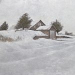Terry Elkins, Wainscott Winter. Oil on linen, 32”x52”. Private collection.