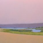 Terry Elkins, Wainscott Pond, Fall. Oil on canvas, 56”x74”. Original available.